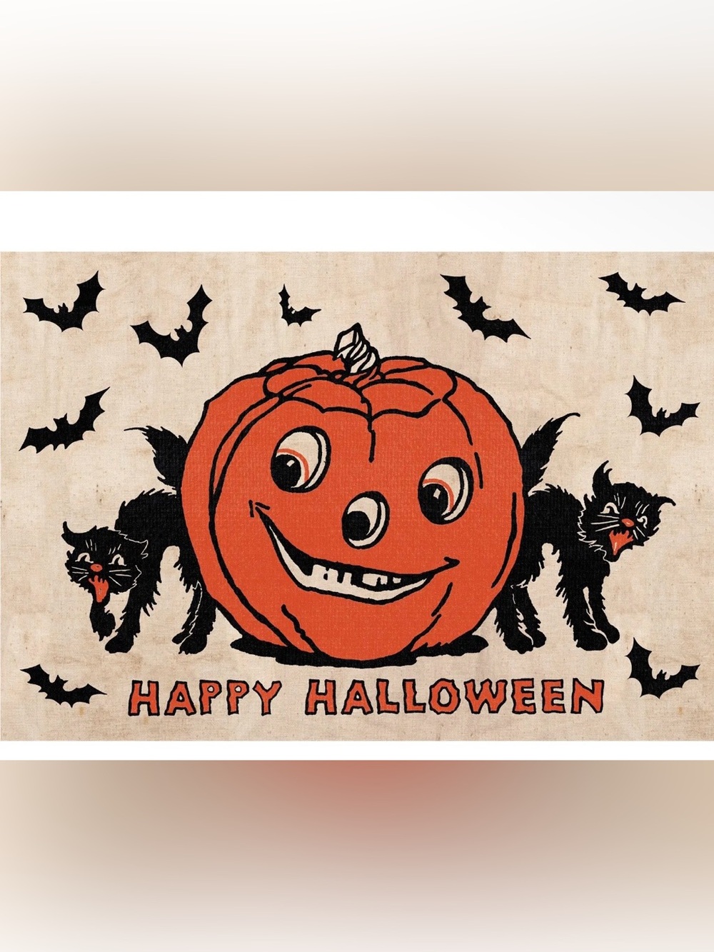 Happy Halloween Pumpkin and Black Cats Paper Placemats Pad, 24 Count